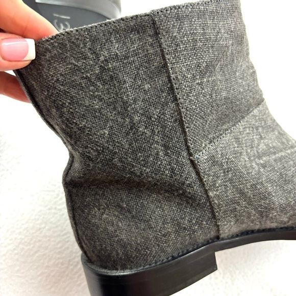 Theyskens’ Theory Gray Finely Crafted Italian Textile Almond Toe Ankle Boots (9) - Picture 7 of 12